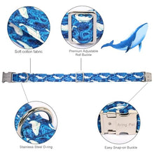 Load image into Gallery viewer, ARING PET Summer Dog Collar with Bow, Cute Blue Ocean White Whale Sailor Bowtie Pet Collars with Metal Buckle for Puppy Small Medium Large Boy Girl Dogs, for Daily Walks, Travel, Photo, Parties-XL
