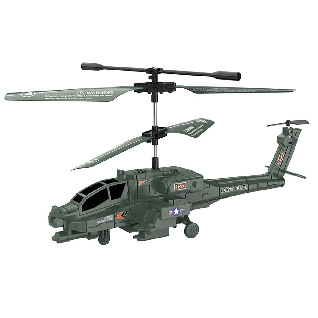 Remote Control RC Helicopter for Kids with Light and Sound, Diecast Military Attack Helicopter, Army Style Model Airplane