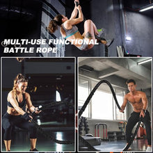 Load image into Gallery viewer, Brobantle Battle Rope 1.5 Inch Diameter,Black 30FT Exercise Workout Ropes for Home Gym Heavy Weighted Training Rope for Working Out
