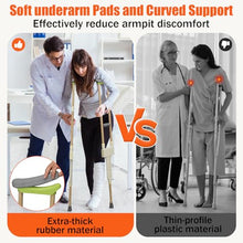 Load image into Gallery viewer, Aluminum Crutches for Adults, Pair of Height Adjustable Crutch (Fits 5'0" - 5'10"), Universal &amp; Lightweight Crutches
