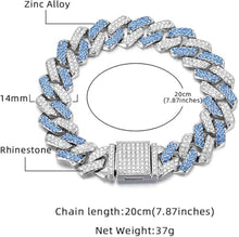 Load image into Gallery viewer, Silver Dog Chain Collars Diamond Dog Necklace Metal Cuban Link Puppy Collar with Secure Buckle Walking Crystal Jewelry Kitten Cat Chain Necklace for Small Medium Large Pet Dogs Boys Girls, 10 Inch
