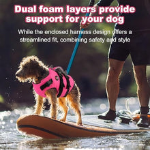 Load image into Gallery viewer, Dogcheer Dog Harness Life Jacket, High Buoyancy Neoprene Dog Life Vest for Swimming Boating, Adjustable Puppy Swim Vest Reflective Pet Float Vest for Small Medium Large Dogs - Pink, S
