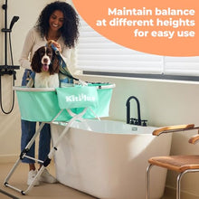 Load image into Gallery viewer, KITPLUS Portable Dog Bathtub, 5 Height Adjustable Dog Washing Station for Pet Shower and Grooming Foldable Bathing Tub with Storage &amp; Anti-Slip Design for Small Large Dogs Cats
