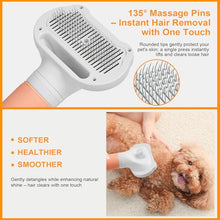Load image into Gallery viewer, 3-in-1 Pet Hair Dryer &amp; Slicker Brush for Dogs &amp; Cats – Portable, Professional, Adjustable Temp, Overheat Protection Dog Hair Dryer (pink)
