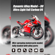 Load image into Gallery viewer, 1/7 Scale Alloy Dynamic Motorcycle Model with Ignition System and Smoke Spray
