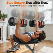 Load image into Gallery viewer, 2026 Updated Adjustable Dumbbell Set of 2, 10-in-1 Weights Dumbbell Set with Storage Box, 50lbs/25lbs
