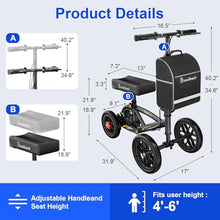 Load image into Gallery viewer, BlessReach All Terrain Foldable Knee Scooter Walker - Economical Knee Walker for Foot Injuries, Compact Crutches Alternative - Black
