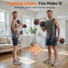 Load image into Gallery viewer, 2026 Updated Adjustable Dumbbell Set of 2, 10-in-1 Weights Dumbbell Set with Storage Box, 50lbs/25lbs
