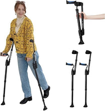 Load image into Gallery viewer, Famica FlexiCrutch for Adult (x2 Unit, Open Cuff) - Red Dot Design Award Winner, Adjustable Ergonomic Handles, Cuff, Height, Foldable, Lightweight and Non-Slip Forearm Crutches
