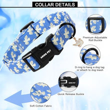 Load image into Gallery viewer, ARING PET Peace Dove Dog Collar, Cute Blue White Bird of Peace Pigeon Pet Collars for Puppy Small Medium Large Boy Girl Dogs-XL, for Daily Outdoor Walking Training
