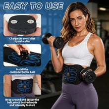 Load image into Gallery viewer, Ruszoaer FDA Cleared ABS Stimulator Muscle Toner, Ab Machine, Portable Abdominal Belt, Electronic Pulse Massager, Home Office Fitness Belt Workout Equipment (Blue)
