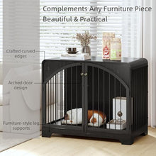 Load image into Gallery viewer, 31.5" Farmhouse Dog Crate Furniture for Small Dogs, Decorative Pet House End Table, Wooden Dog Kennel Furniture Indoor, Black
