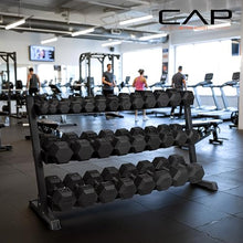 Load image into Gallery viewer, CAP Barbell 1200 LB Dumbbell Set with 3-Tier Rack, Rubber Hex Weights
