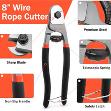 Load image into Gallery viewer, 3Pcs Bolt Cutter Set with 14" Heavy Duty Bolt Cutter,8" Mini Bolt Cutter,8" Wire Rope Cutter &amp; Storage Bag for Cutting Locks,Padlocks,Chains,Steel Cable,Barbed Wire,Iron Rod,Metal,Fence
