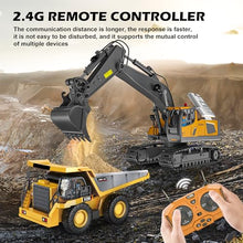 Load image into Gallery viewer, ADTHLIER Remote Control Excavator Toy for Boys 6-11 yrs Old,11-Channel RC Excavator Toy ,with Metal Shovel.
