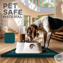 Load image into Gallery viewer, 32x24x1” XL Dog Food Mat - All Purpose Under Sink Liner, Washer and Dryer Covers for The Top, Silicone Griddle Mat for Blackstone - Raised Edges Dog Mat for Food and Water Prevent Spill, Waterproof
