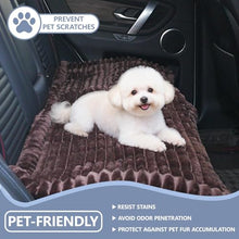 Load image into Gallery viewer, Dog Car Seat Waterproof Bed Cover Non-Slip Car Back Seat Soft and Comfortabl Pet Bed Mat Car Blanket for Travel Backseat Extender Seat Covers Dog Bed for Cars Trucks and SUVs (Dark Brown 23.6” x 51”)
