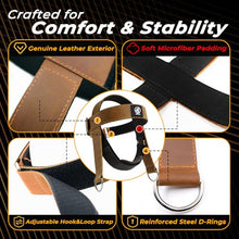 Load image into Gallery viewer, Leather Neck Harness for Weight Lifting – Adjustable Head Strap with Heavy-Duty Steel Chain &amp; Microfiber Padding – Neck Exerciser for Bodybuilding, Boxers &amp; Gym Workout (Brown)
