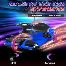 Load image into Gallery viewer, 12V Electric Go Kart, 5 MPH Drifting Car, Battery Powered Ride on Toy Outdoor with Slow Start, Blue
