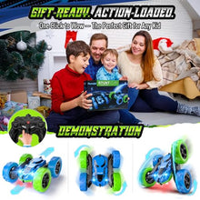 Load image into Gallery viewer, Hamdol Upgraded RC Car for Kids, 360° Rotating Double Sided Stunt Vehicle with Headlights
