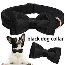 Load image into Gallery viewer, ARING PET Bowtie Dog Collar,Velvet Dog Collars with Removable Bowtie, Adjustable Bowtie Collar for Girl and Boy Dogs.

