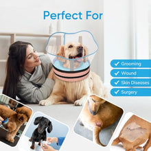 Load image into Gallery viewer, Sponge Dog Cone Collar, Dog Donut Collar After Surgery with Clear Shield, Adjustable Soft Cone for Dogs to Stop Licking-Comfy Cone for Large Medium Small Dogs (DonutBlue,XL)
