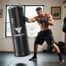Load image into Gallery viewer, ASBRAVO Punching Bag for Adults, 4ft Heavy Boxing Bag Set with 12 OZ Gloves for MMA Karate Kickboxing Boxing Home Gym Training - Unfilled
