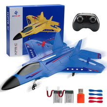 Load image into Gallery viewer, 2.4GHz Remote Control Fighter Jet with Gyro Stabilizer &amp; LED Lights, 2 Batteries Foam
