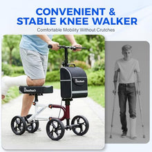 Load image into Gallery viewer, Economy Knee Scooter Steerable Knee Walker for Foot Injuries Compact Crutch Alternative with Dual Braking System (Red)
