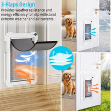 Load image into Gallery viewer, 3-Flap Never Rust Extra Large Dog Door for Doors with Sliding Lock Panel
