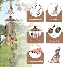 Load image into Gallery viewer, Dog Wind Chimes for Outside, 35‘’ Metal Dog WindChimes
