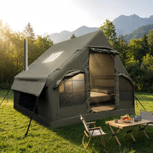 Load image into Gallery viewer, Qeroo® Luxury Inflatable Camping Tent,Wind &amp; Rain Resistant, Breathable &amp; Durable Wear-Resistant Fabric, Built-in Stove Jack,Fast Setup with Hand Pump,All-Season Ready, Mosquito-Proof Mesh Windows
