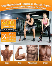 Load image into Gallery viewer, VividPulse 2PCS Weighted Ropeless Battle Ropes for Home Gym - Portable &amp; Quiet Training Rope for HIIT, Strength &amp; Low-Impact Cardio - Full Body Workout Equipment for Men &amp; Women
