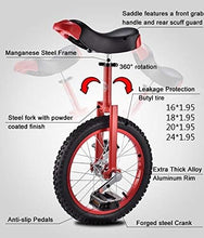 Load image into Gallery viewer, Wheel Unicycles Kid&#39;s/Adult&#39;s Wheel Unicycles, 16-inch Wheel Trainer Unicycle for Beginners, Great for Your Daughter/Son, Girl (Blue)
