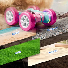 Load image into Gallery viewer, Zalneo RC Car Pink 4WD Remote Control Car 360° Flip Double‑Sided LED Light Bar &amp; Quick‑Swap USB‑C
