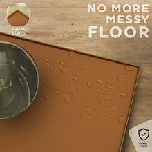 Load image into Gallery viewer, PetHappily Dog Food Mat - Raised Edges Dogs Mat for Food and Water Prevent Spill, Waterproof Cat Food Mats Protect Floors, Easy Clean Dog Bowl Mats for Food and Water, Silicone Pet Food Tray
