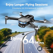 Load image into Gallery viewer, GPS Drone with EIS 2K Camera for Adults, 7.22 inch Screen on Remote Controller, 64 Mins Flight, Long Range Transmission, 3 Speed Adjustable, Follow Me, AI Track, AI Night Shot, Auto Return, Lightweight and Foldable RC Drones for Beginner Toy Gifts, Under
