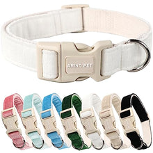 Load image into Gallery viewer, ARING PET White Dog Collar-Adjustable Small Dog Collars, Lightweight Cotton Wedding Pet Collars with Quick Release Buckle for Small Medium Large Dog
