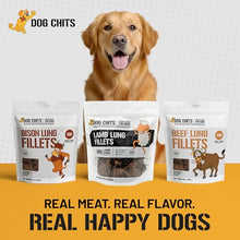 Load image into Gallery viewer, Dog Chits Lamb Lung Fillets Dog and Puppy Treats - Low Fat, High Protein Single Ingredient Dog Treat - Easy to Break Slices - Great for Training - Made in USA, Large 10 oz. Bag
