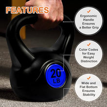 Load image into Gallery viewer, Fitvids Kettlebell Sets 3 Piece 5/15/20LB Strength Training KettleBells Weight Set, Black
