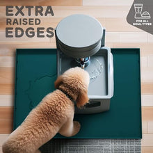 Load image into Gallery viewer, 32x24x1” XL Dog Food Mat - All Purpose Under Sink Liner, Washer and Dryer Covers for The Top, Silicone Griddle Mat for Blackstone - Raised Edges Dog Mat for Food and Water Prevent Spill, Waterproof

