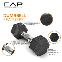 Load image into Gallery viewer, CAP Barbell 550 LB Dumbbell Set with 2-Tier Rack, Rubber Hex Weights Dumbbells Set
