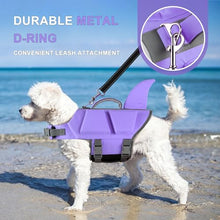 Load image into Gallery viewer, Dogcheer Dog Shark Life Jacket with Extra Foam, High Buoyancy Dog Life Vest with Rescue Handle for Swimming Boating, Reflective Adjustable Puppy Swim Vest for Small Medium Large Dogs, Purple - XL
