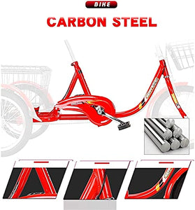 Adult Tricycle - 3 Wheel Bikes for Adults Shopping 16 Inch Adult Tricycle 3 Wheel Bike with Large Basket Seniors Trike