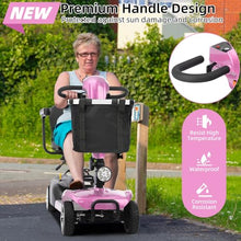 Load image into Gallery viewer, 35 Miles 4 Wheels Mobility Scooter for Seniors/Adults Up to 300LBS,350W Electric Wheelchair Detachable Lithium Battery,Dual Baskets,Rotating Seat,with Taillight, USB Charging, Pink 35Miles
