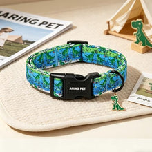 Load image into Gallery viewer, ARING PET Dinosaur Dog Collar, Cute Green Blue Boy Doggy Skate Dino Collars for Puppy Small Medium Large Male Dogs, for Daily Photos Summer Beach Walking Hiking Picnic-M
