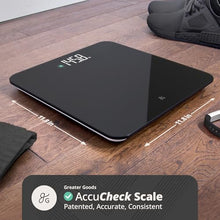 Load image into Gallery viewer, Greater Goods AccuCheck Digital Scale for Body Weight - Accurate Digital Bathroom Scale with High-Precision Sensors, Large Easy-to-Read Backlit Display, 400 lb Capacity, Auto Step-On (Black)
