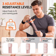 Load image into Gallery viewer, LunaHush Weighted Cordless Ropeless Battle Ropes for Home Gym, 3 Adjustable Resistance, Heavy Duty Strength Training Equipment for HIIT, Full Body Workout, Men &amp; Women, Pink
