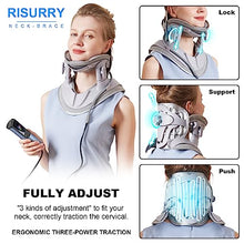 Load image into Gallery viewer, RISURRY Cervical Neck Traction Device Fast Air Pump Neck Brace, Adjustable Inflatable Neck Stretcher with 3 Power Tractions Pain Relief Neck Decompression Tension Relief
