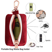 Load image into Gallery viewer, ARING PET Dog Waste Bag Dispenser, Soft Velvet Doggy Poop Bags Holders Attach to Any Leashes, Portable Washable Christmas Pet Waste Pouch Dispenser with Metal Zipper
